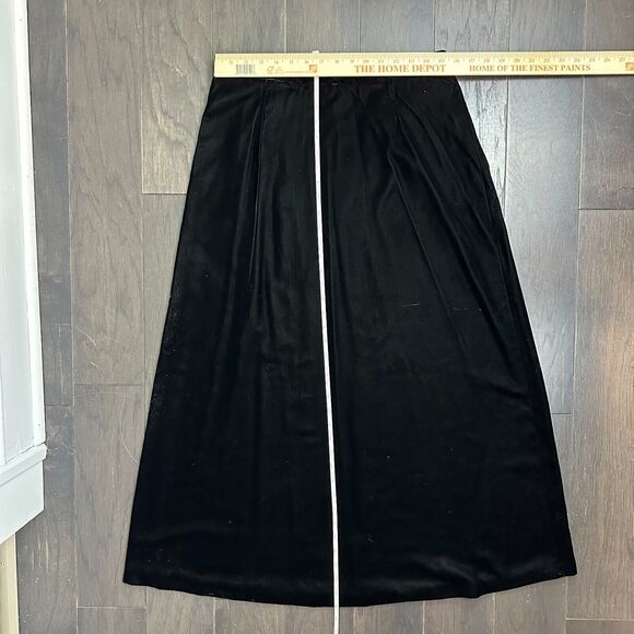 Vtg Talbots Maxi Skirt 14 Black Velvet Modest Goth Grunge Witch Vamp Alt 90s Y2K - Picture 12 of 14